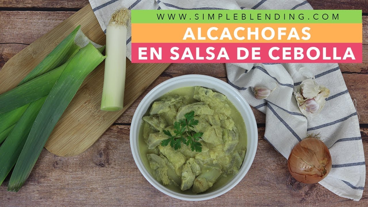 alcachofas en salsa de cebolla