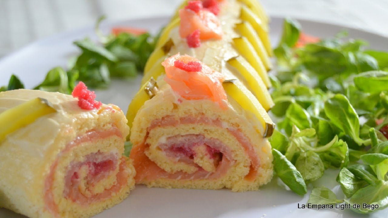 brazo de gitano con salmón y queso philadelphia