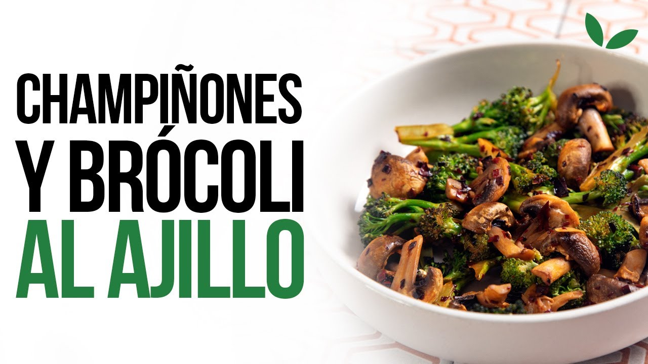 brocoli al ajillo con champiñones