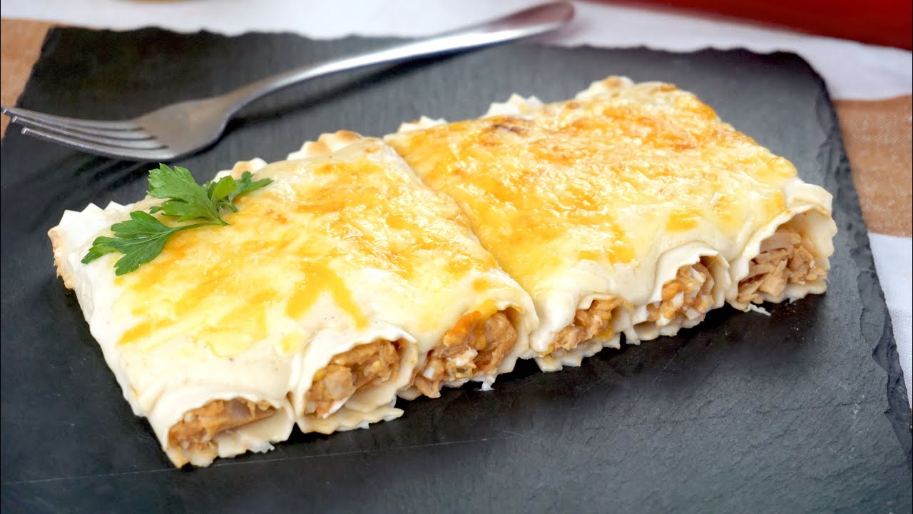 canelones de atun y cebolla