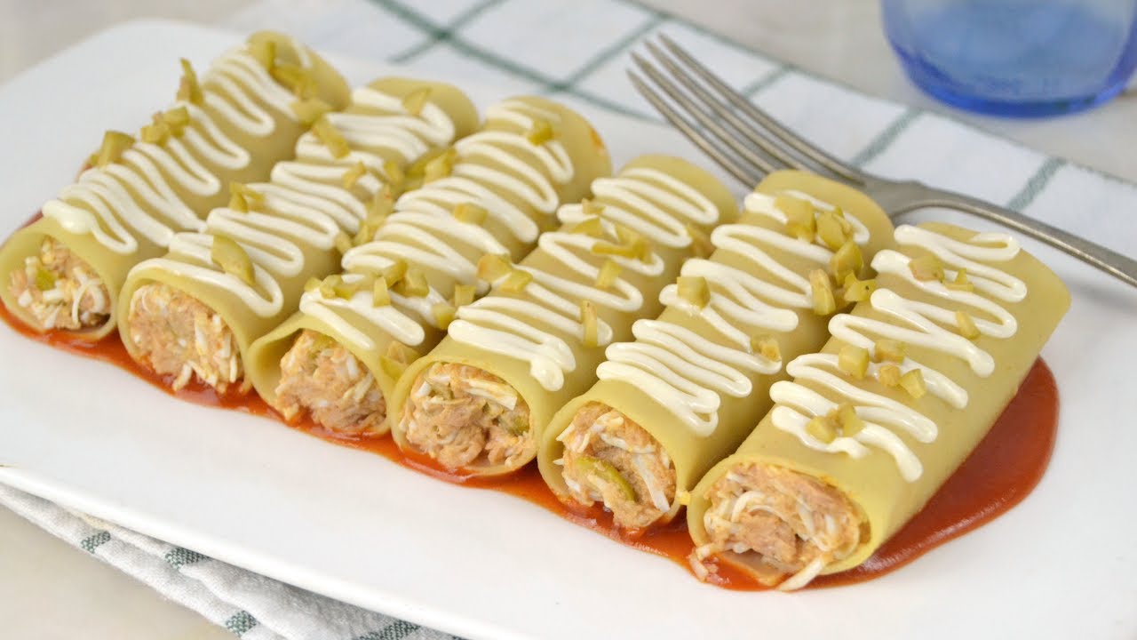 canelones frios de atun y huevo