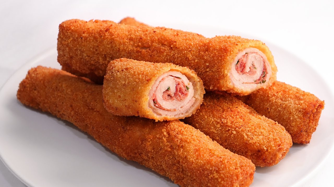 como hacer flamenquines de jamón y queso