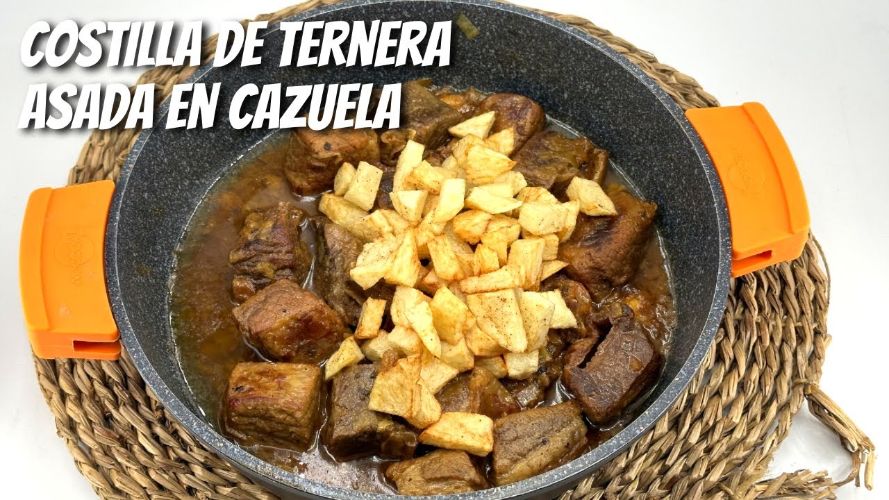 costilla de ternera asada en cazuela