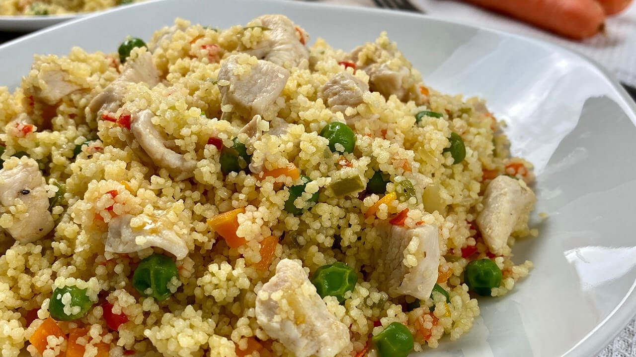 couscous con verduras y pollo