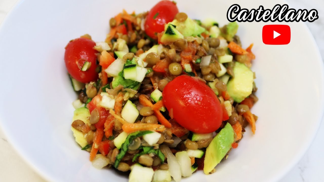 ensalada de lentejas y aguacate