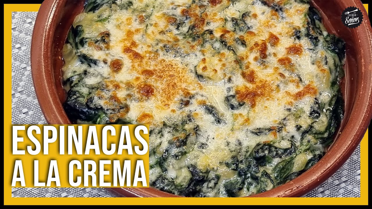 espinacas a la crema con nata y queso