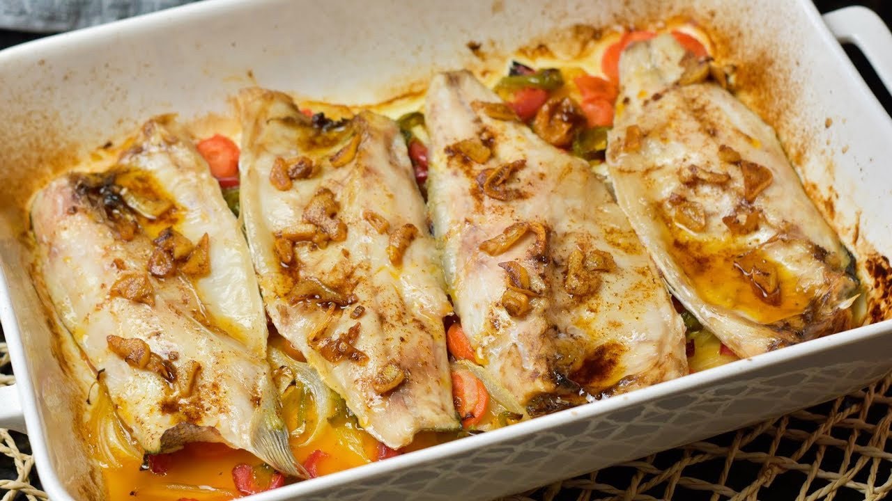 lomos de lubina al horno con verduras