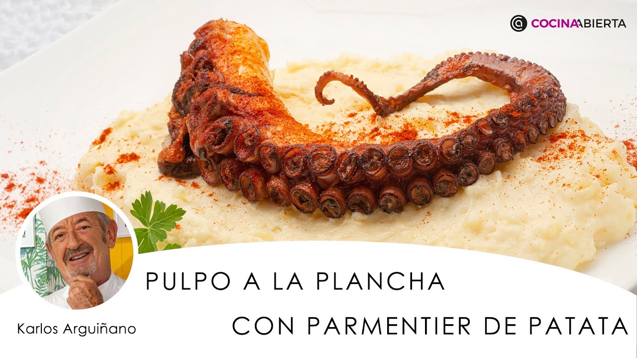 parmentier de patata con pulpo