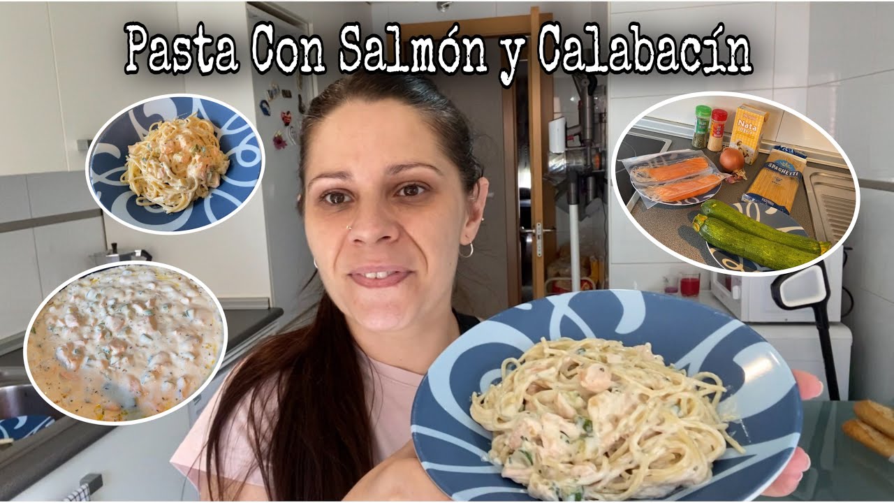 pasta con salmón y calabacín