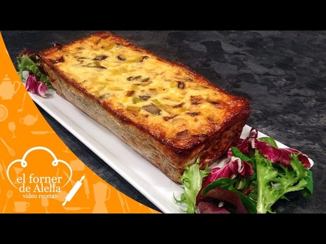 pastel de setas y puerros