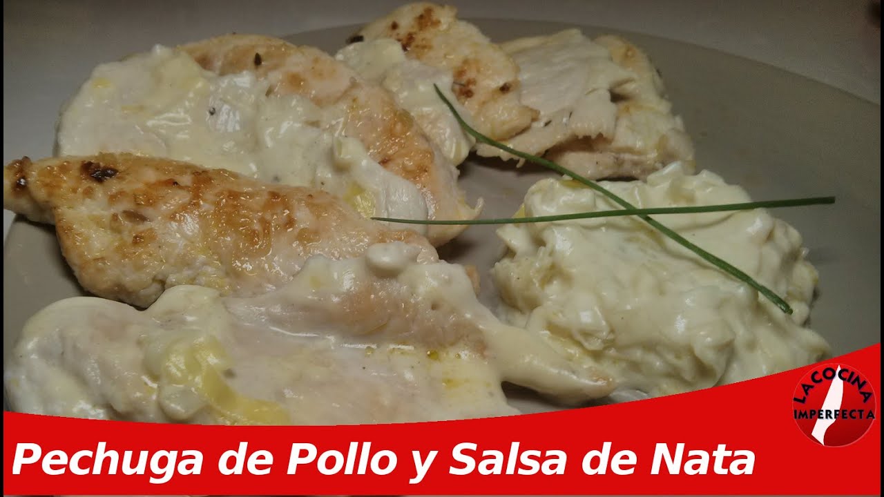 pechugas de pollo rellenas en salsa de nata