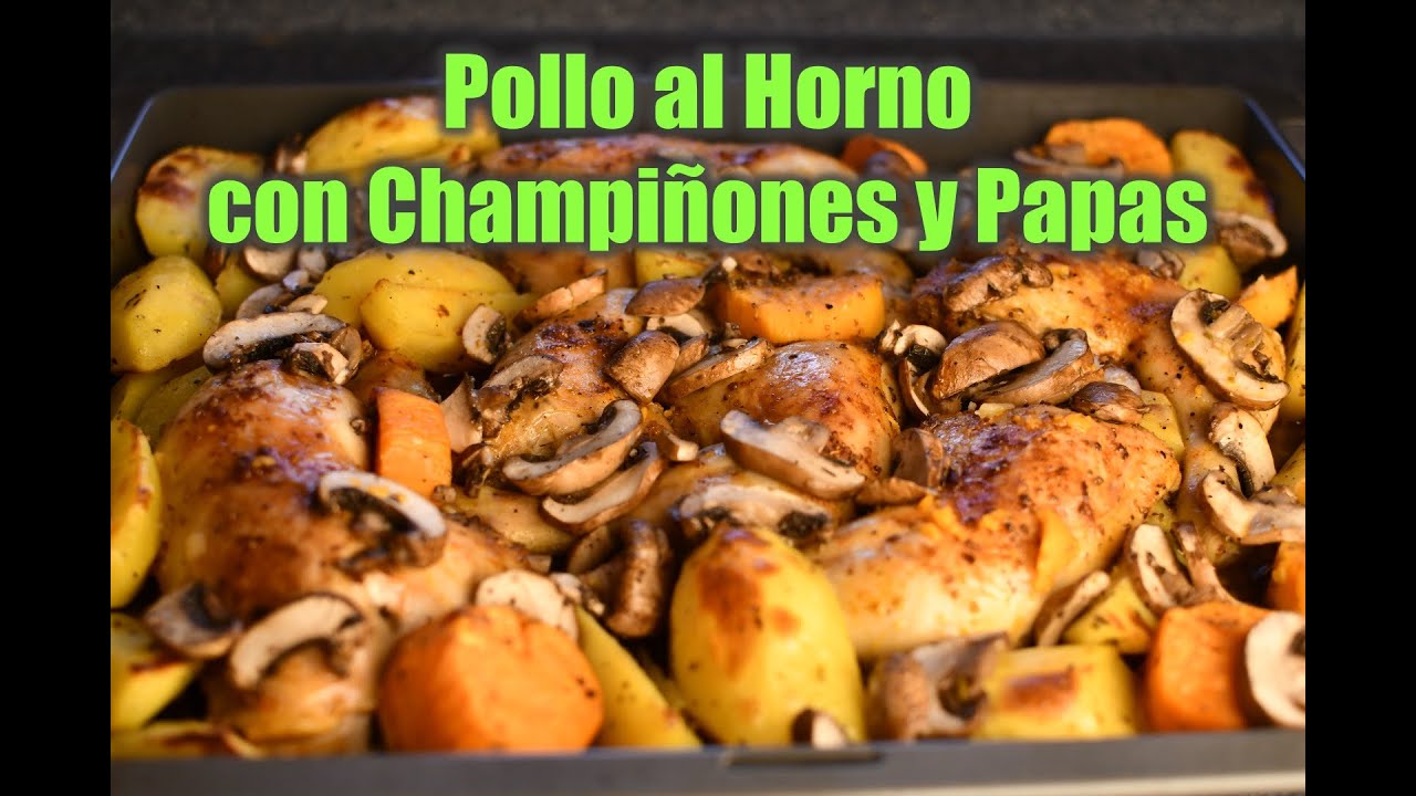pollo al horno con champiñón