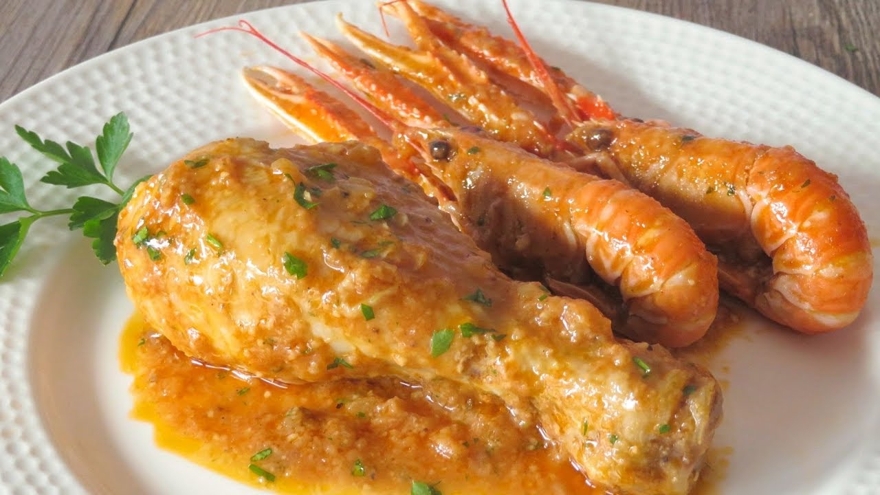pollo con gambas al cava