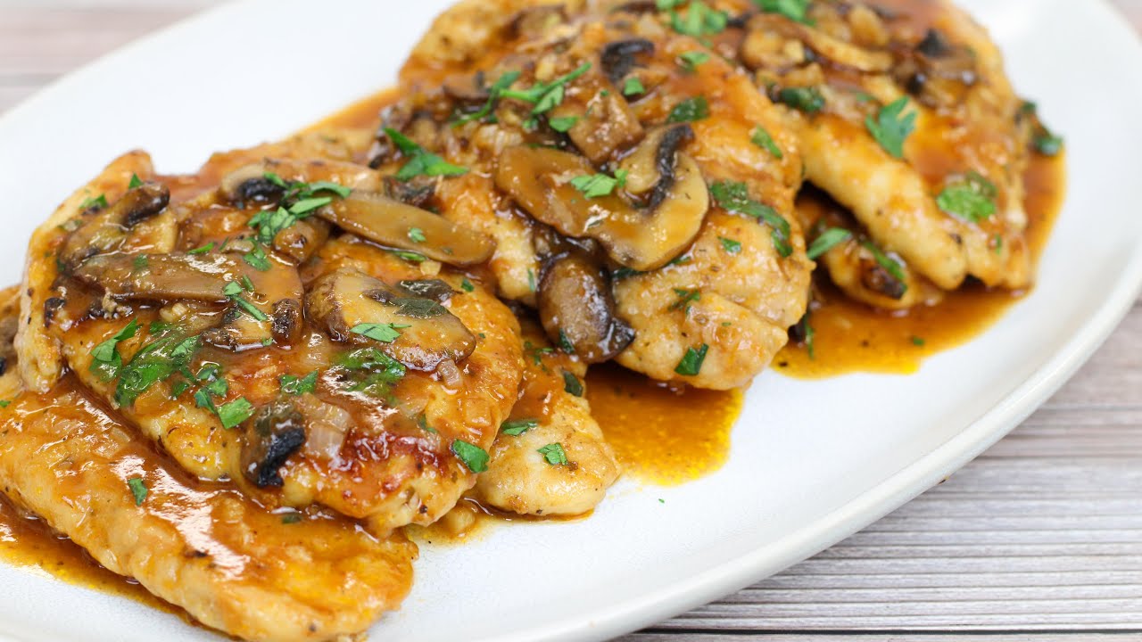 pollo marsala con salsa de champiñones