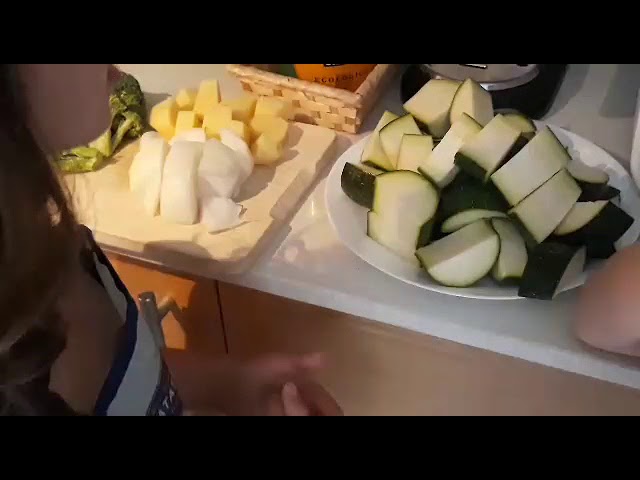 puré de brócoli y calabacín