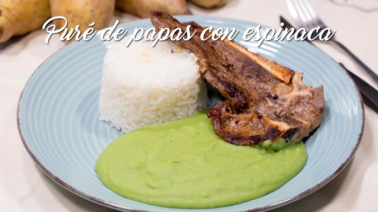 pure de papa con espinaca