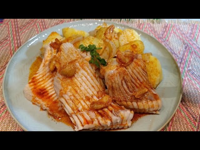 raya con patatas a la gallega