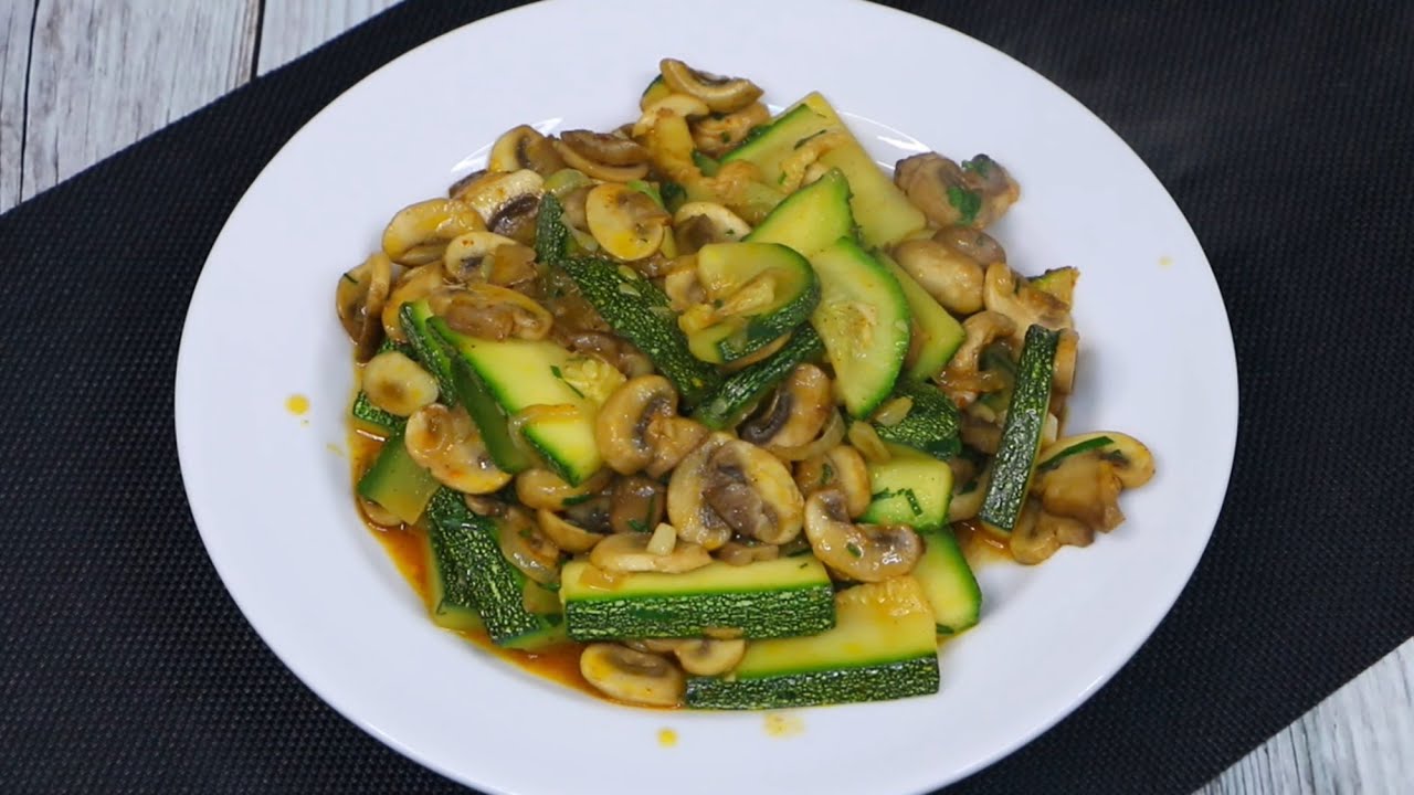 receta con calabacin y champiñones