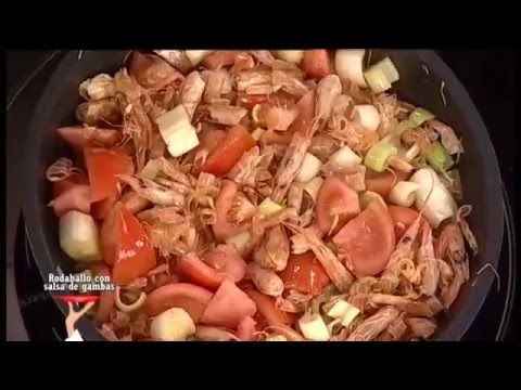 rodaballo en salsa con gambas