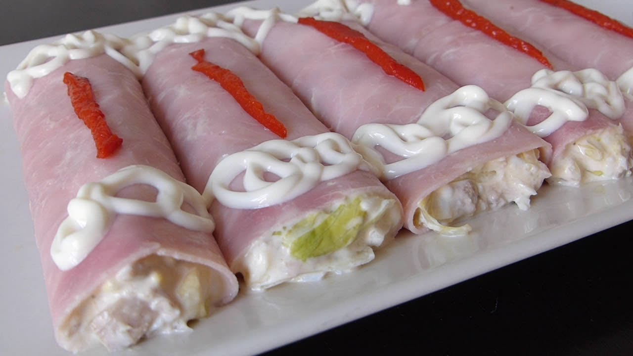 rollitos de jamon york rellenos