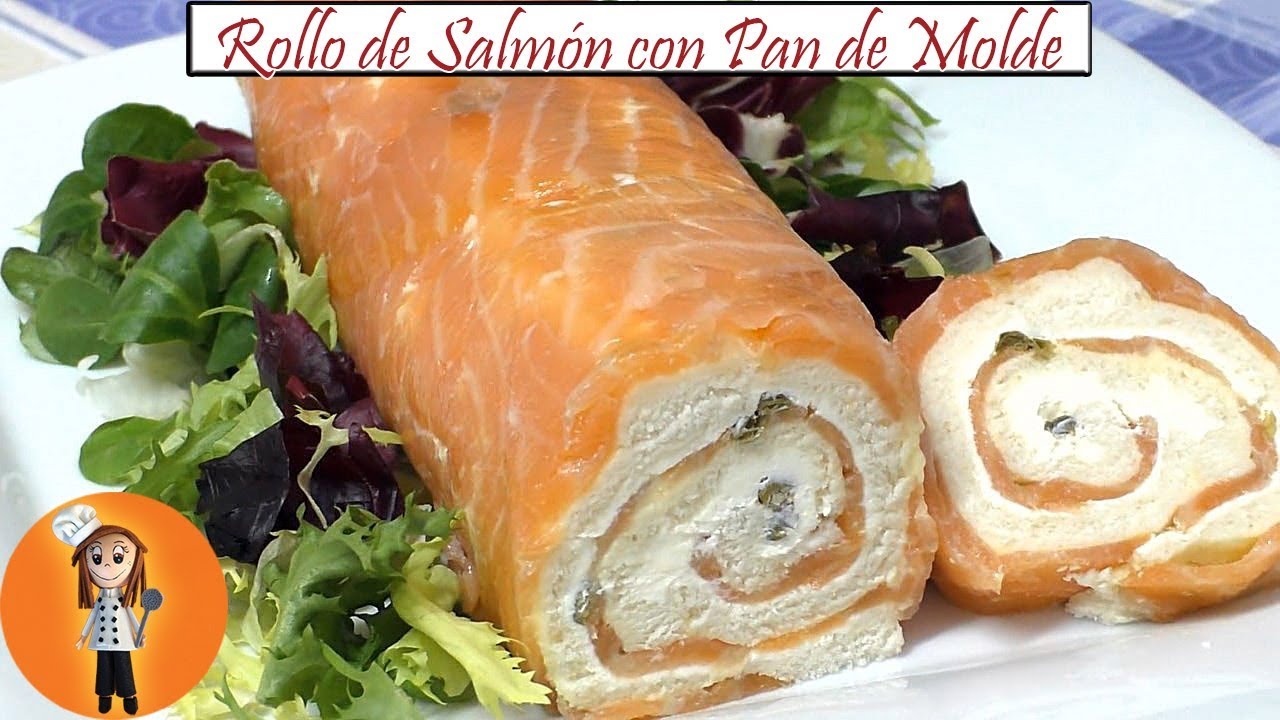 rollitos de salmón con pan bimbo