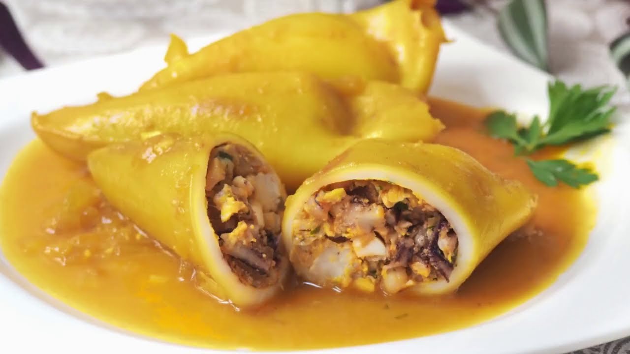 salsa para calamares rellenos de gambas