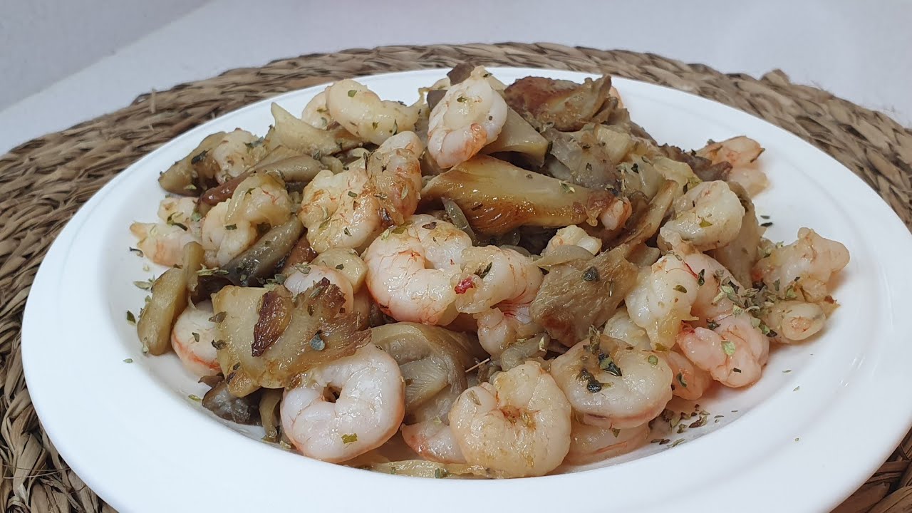 salteado de setas y gambas
