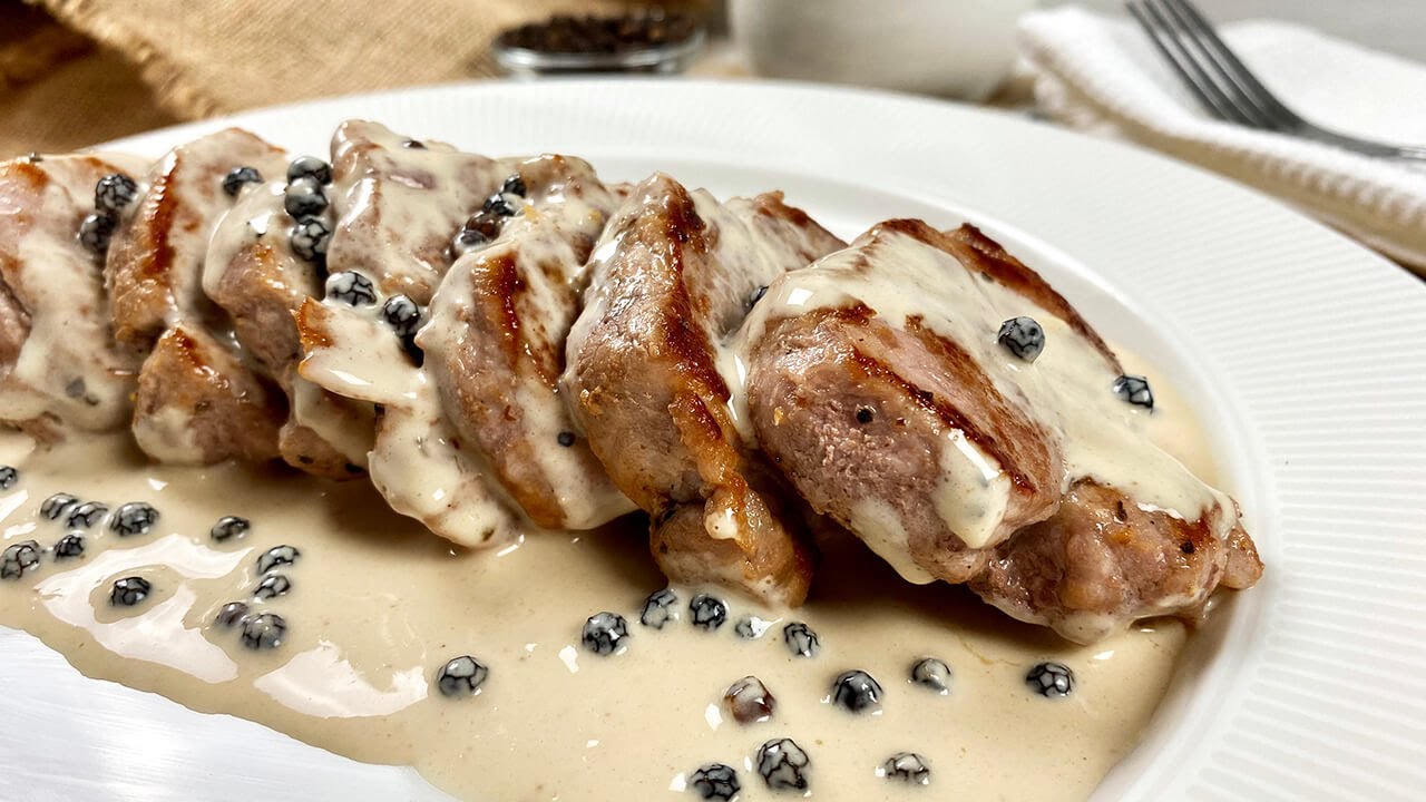 solomillo de cerdo en salsa de pimienta