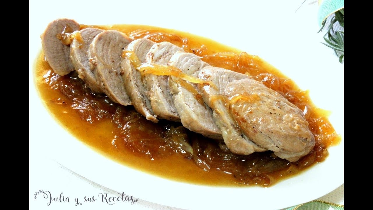 solomillo en salsa de cebolla caramelizada