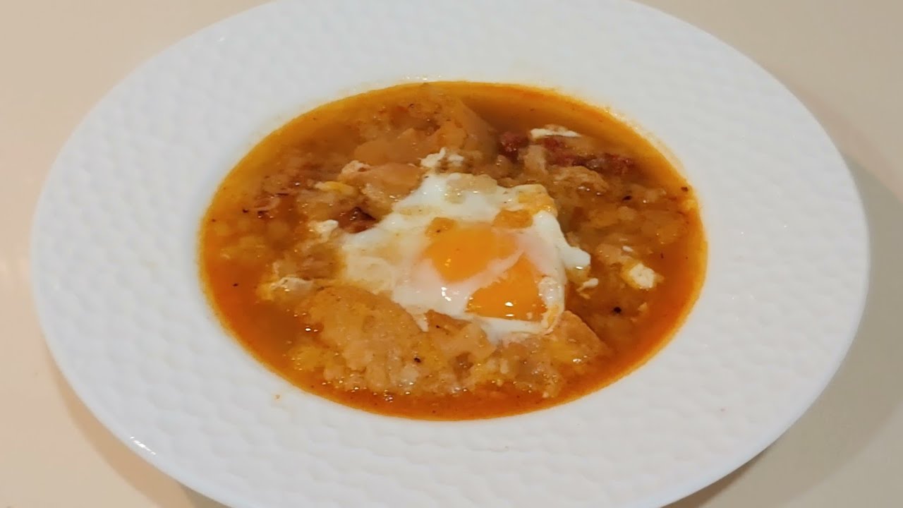 sopa de ajo con jamon