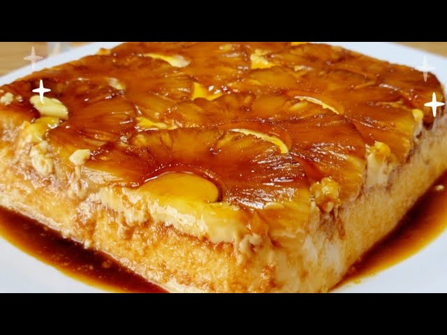 tarta de piña con bizcochos de soletilla y leche condensada