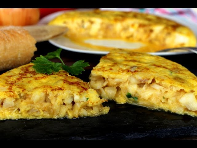 tortilla de bacalao y cebolla