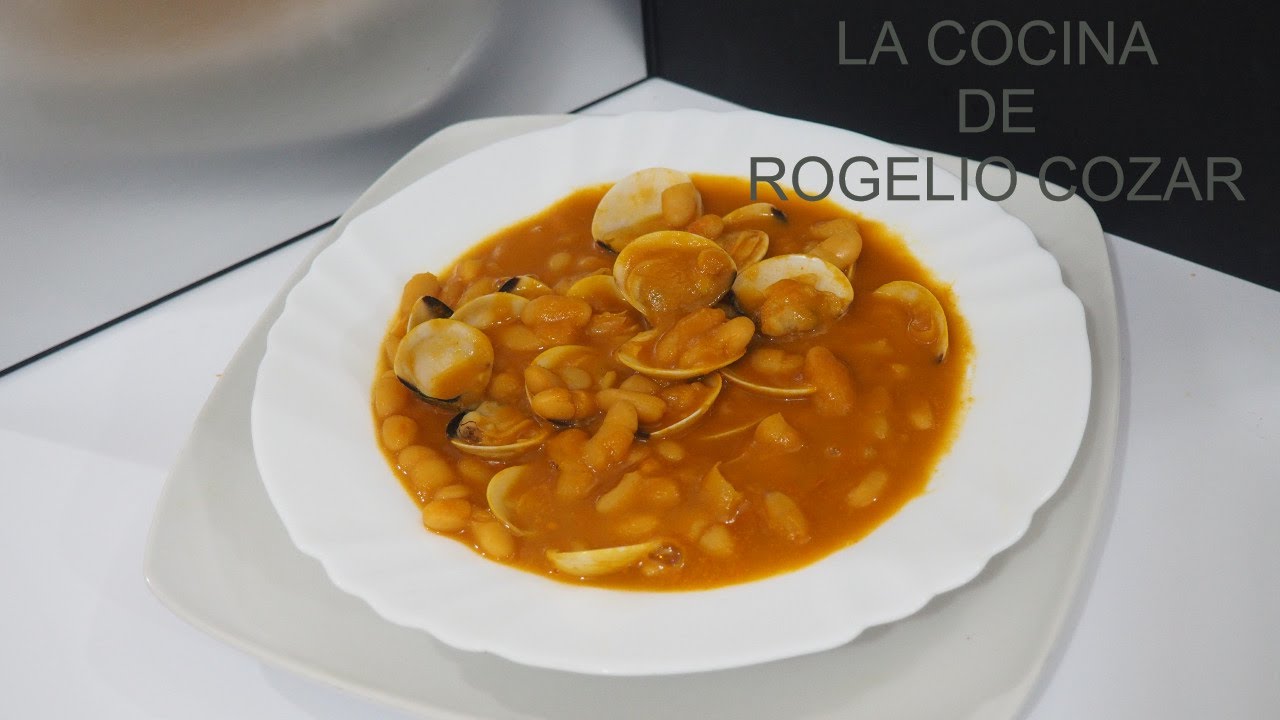 alubias blancas con almejas en olla rapida