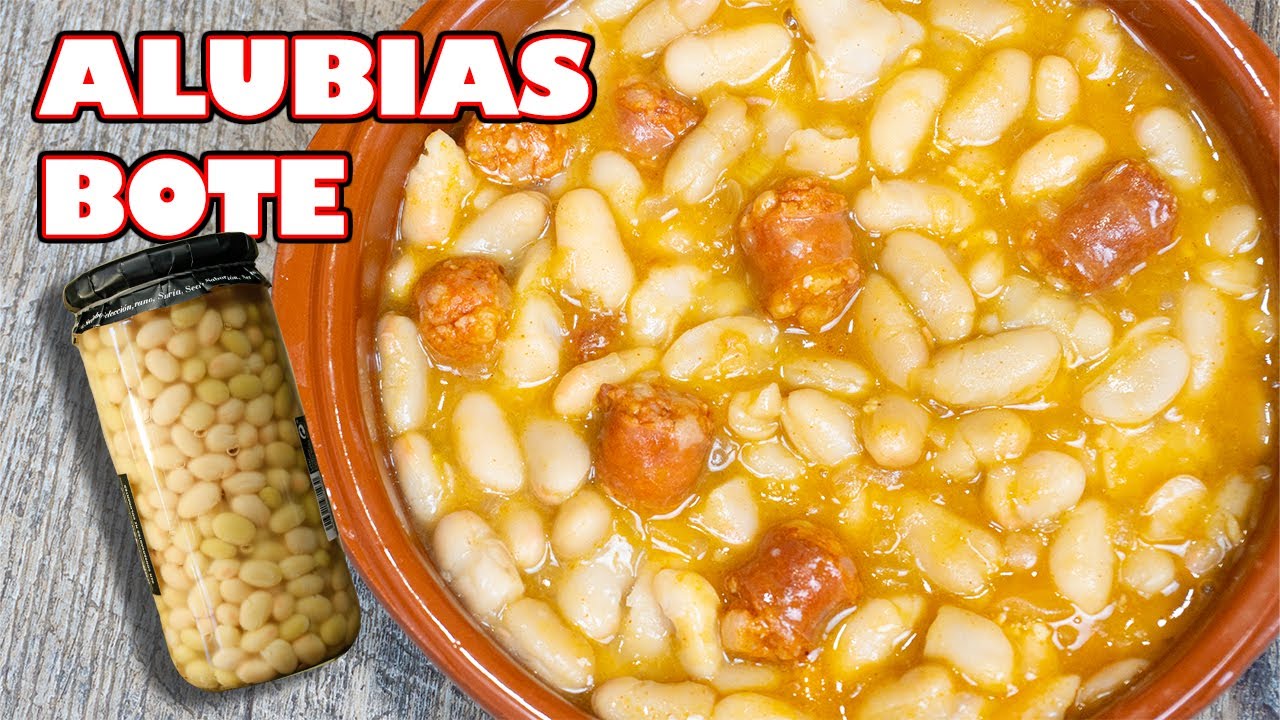 alubias de bote con verduras y chorizo