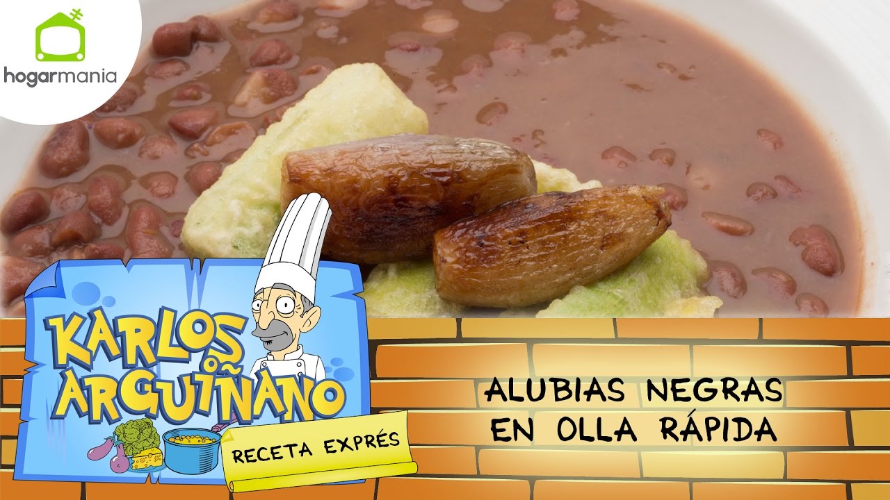 alubias negras con verduras olla express