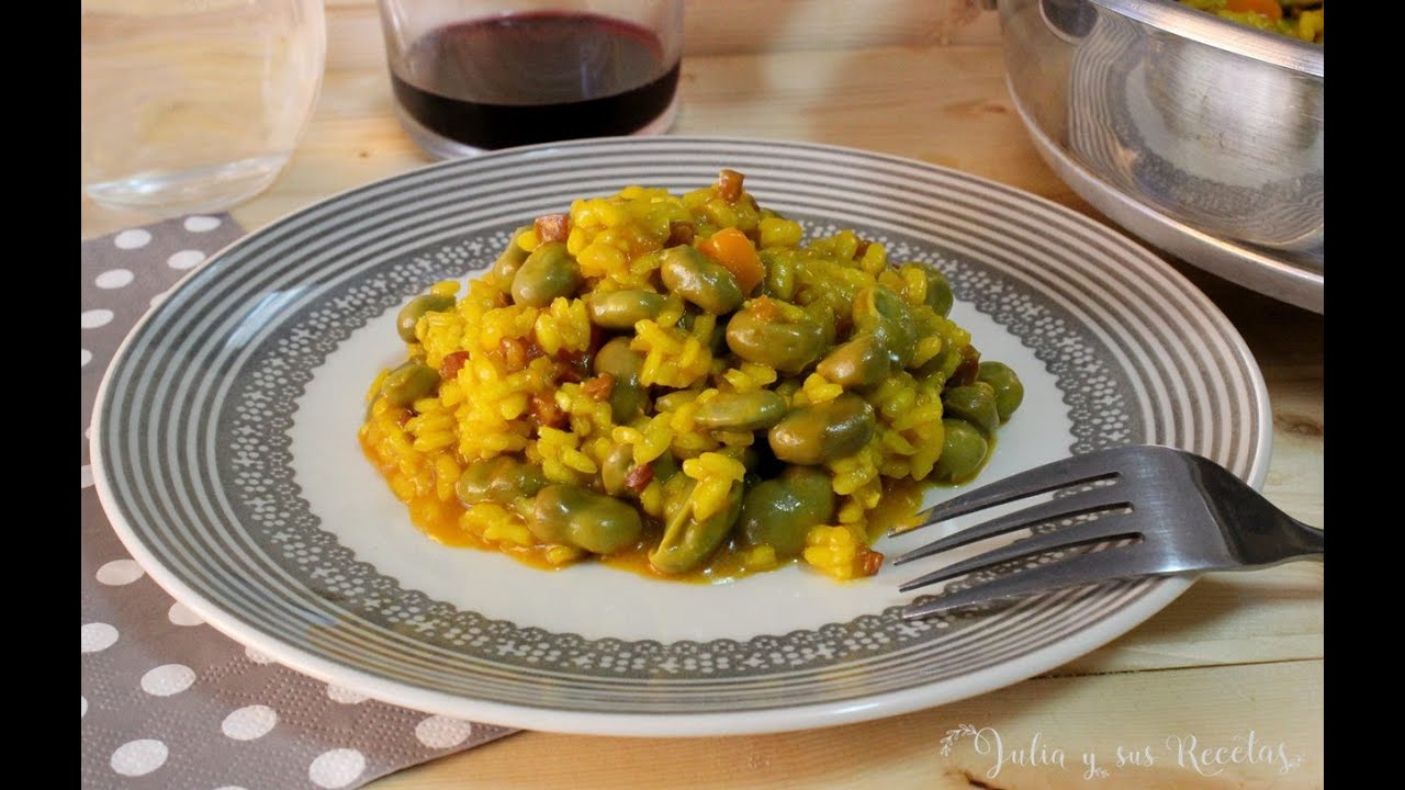 arroz con habas y guisantes