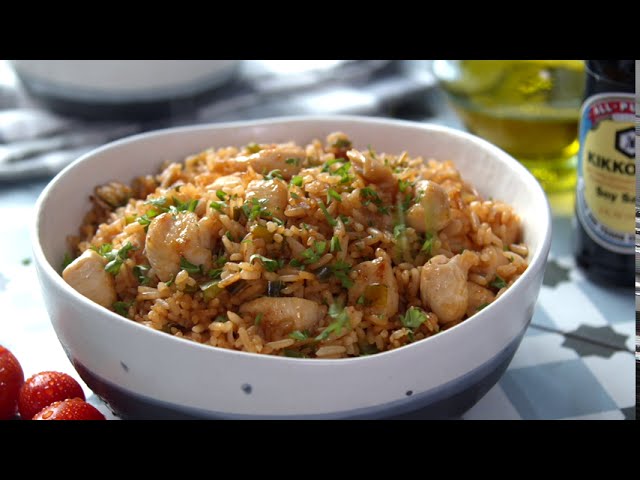 arroz con salsa de soja