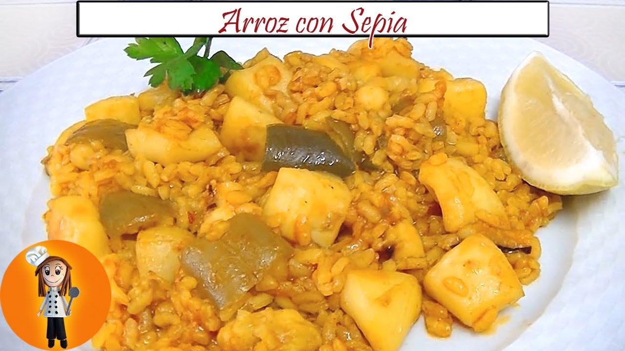 arroz con sepia y verduras