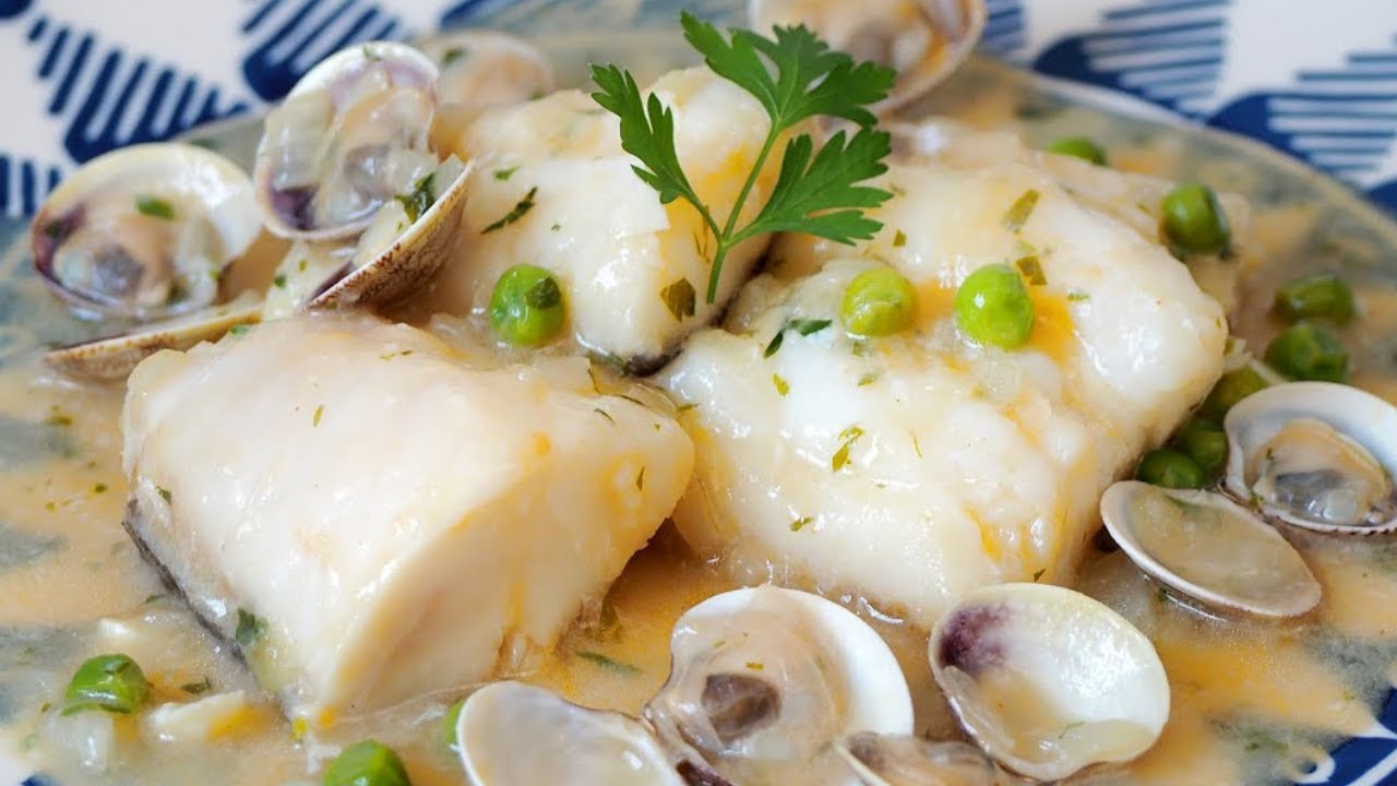 bacalao al horno con almejas