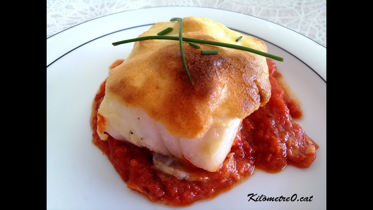 bacalao con muselina de ajo gratinado