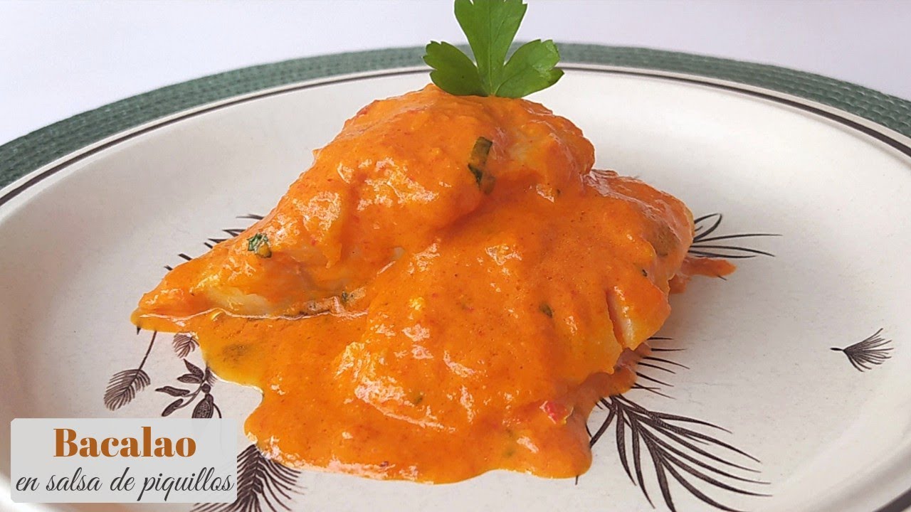 bacalao con salsa de piquillo