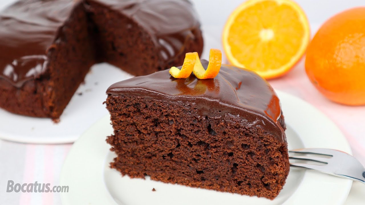 bizcocho de chocolate y naranja súper esponjoso