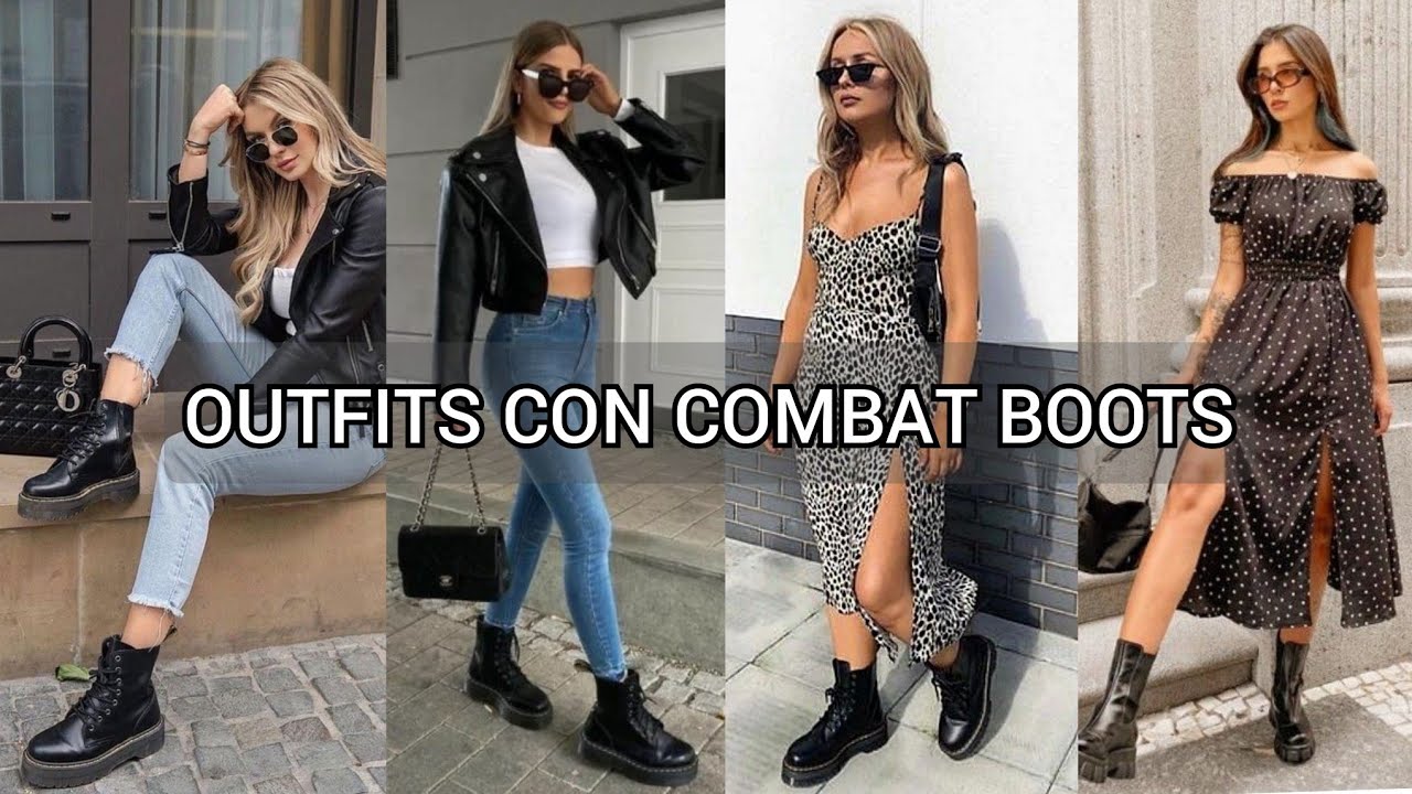botas negras de combate mujer