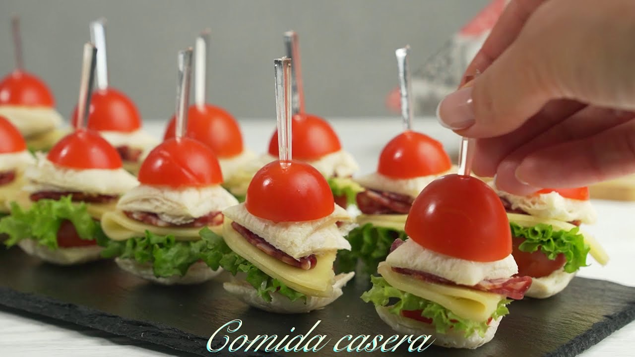 brochetas frias con tomate cherry