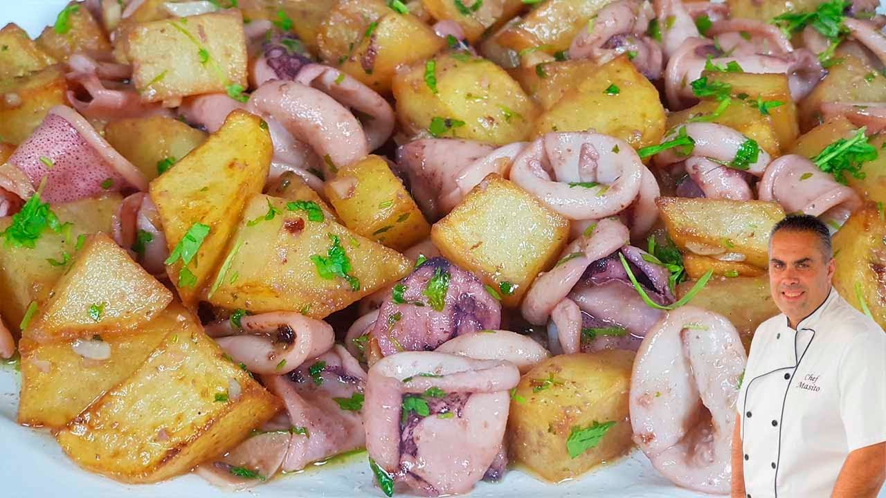 calamares al ajillo con patatas