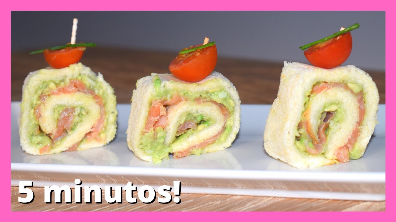 canapés de salmón ahumado con pan de molde