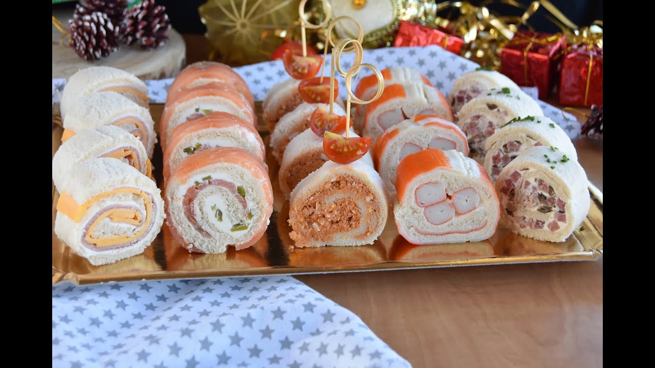 canapes de salmon con pan bimbo