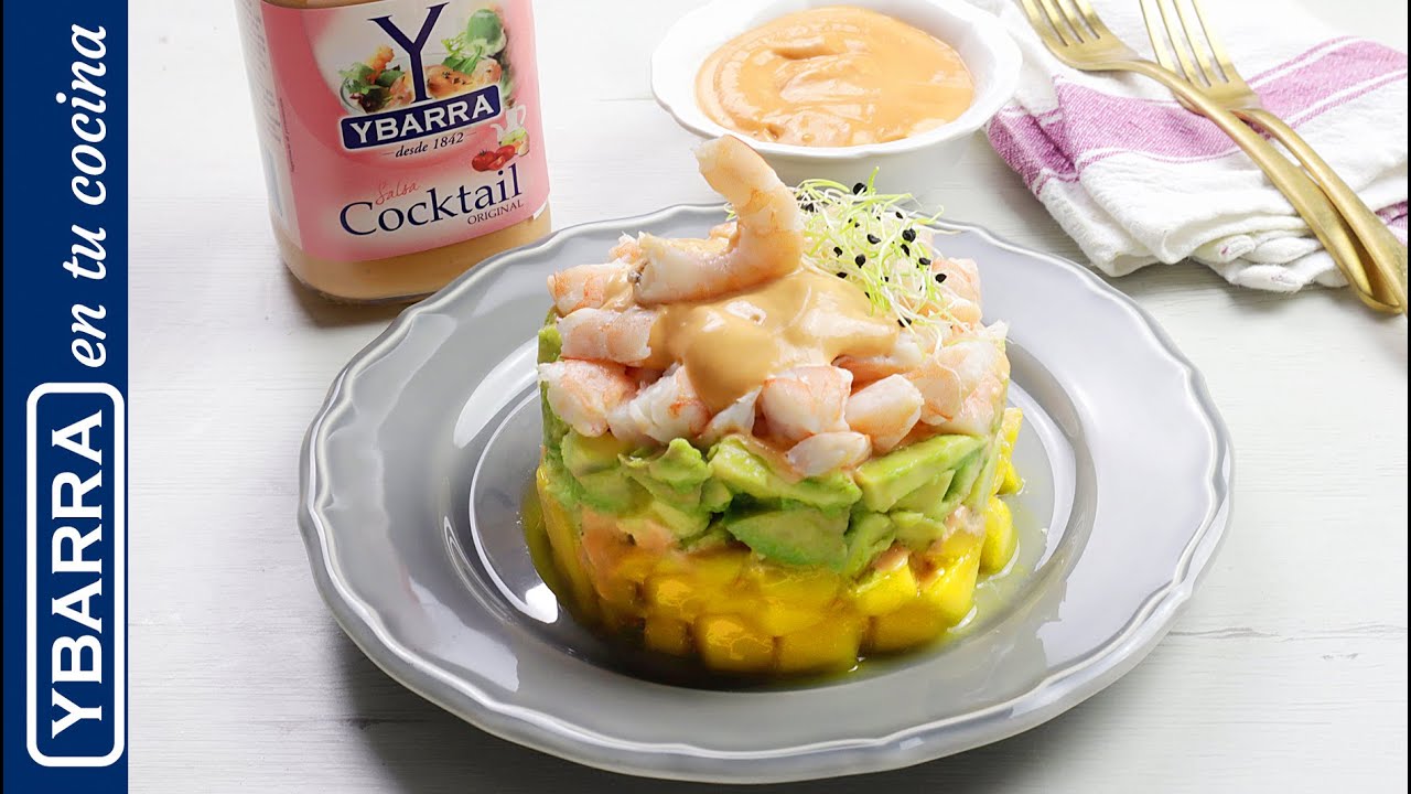 coctel de gambas con aguacate y mango