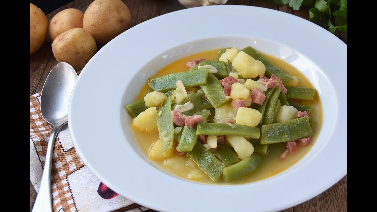 como hacer judías verdes de bote con patatas