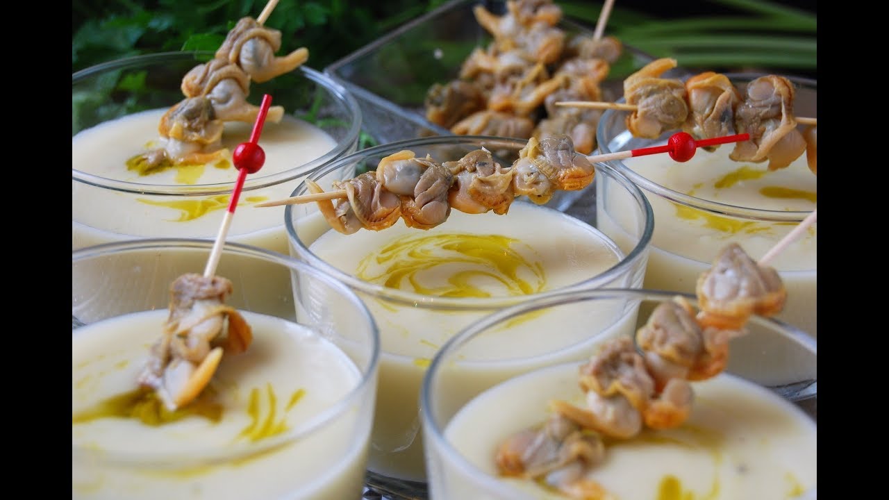 crema de esparragos y berberechos